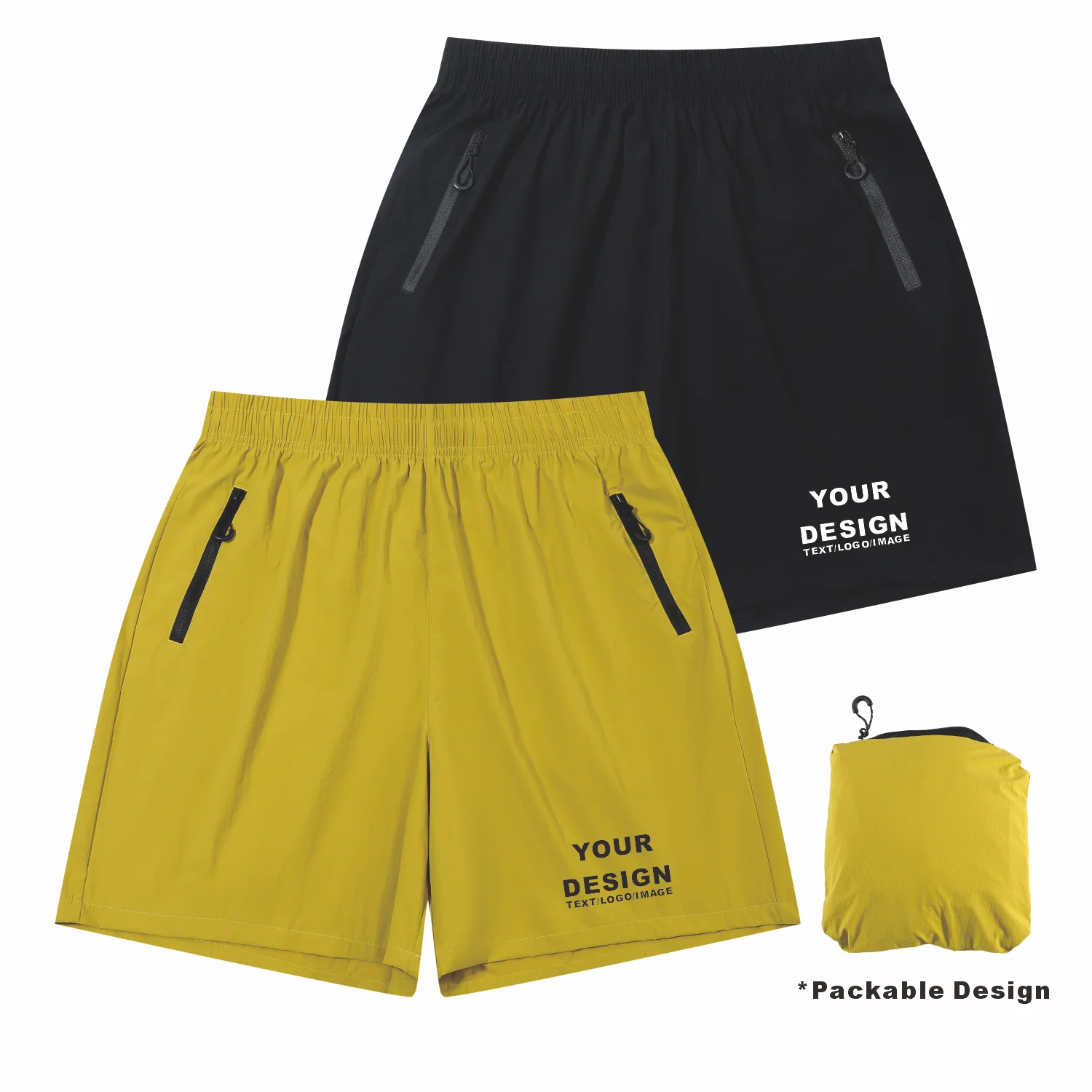 Waterproof UV Protection 5 Inch Sports Shorts, Convertible Back Pocket as Storage Bag, Multi-scene for Outdoor & Daily Activitie