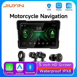2k HD Video Recorder Motorcycle GPS Navigation IP67 Waterproof Screen Bluetooth Wireless Carplay Android Car Player