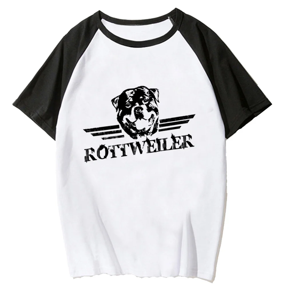 rottweiler top women streetwear manga graphic Tee female designer clothes