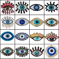 Colorful Eye Totem Sequined Badge Big Shining Iron on Human Eye Patch for Clothing Textiles DIY Artistic Eyelash Tears Appliques