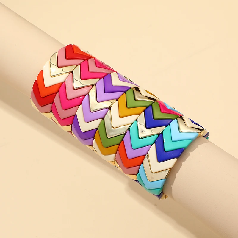 Bracelets bohème colorés en acrylique pour femmes, chaîne de perles de rocaille, breloque pour dames, bijoux cadeaux de fête, bricolage, nouvelle collection