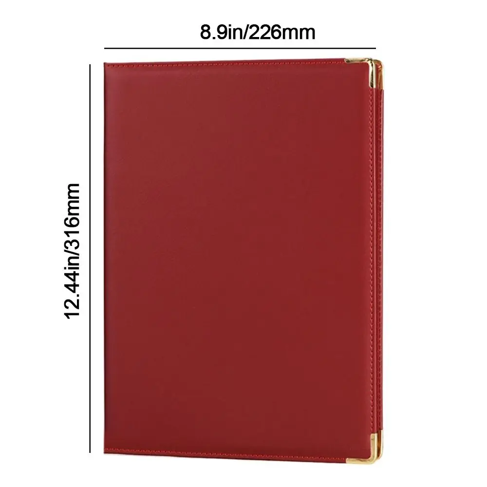 ใหม่ PU หนังโฟลเดอร์เปล่า A4 Thicken ใบรับรองผู้ถือกระดาษ