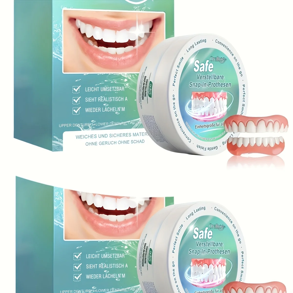 1 set of dentures - soft, flexible and comfortable upper and lower denture accessories suitable for both men and women  H2931-15