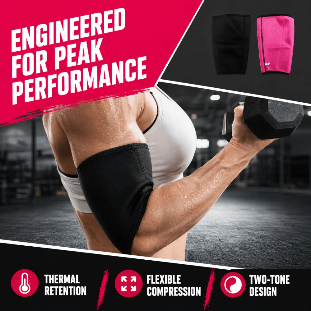 2pcs Fat Burning Arm Slimmer Wraps Sweat Enhancing Adjustable Fit Arm Trimmer Bands Breathable Fabric Neoprene Material