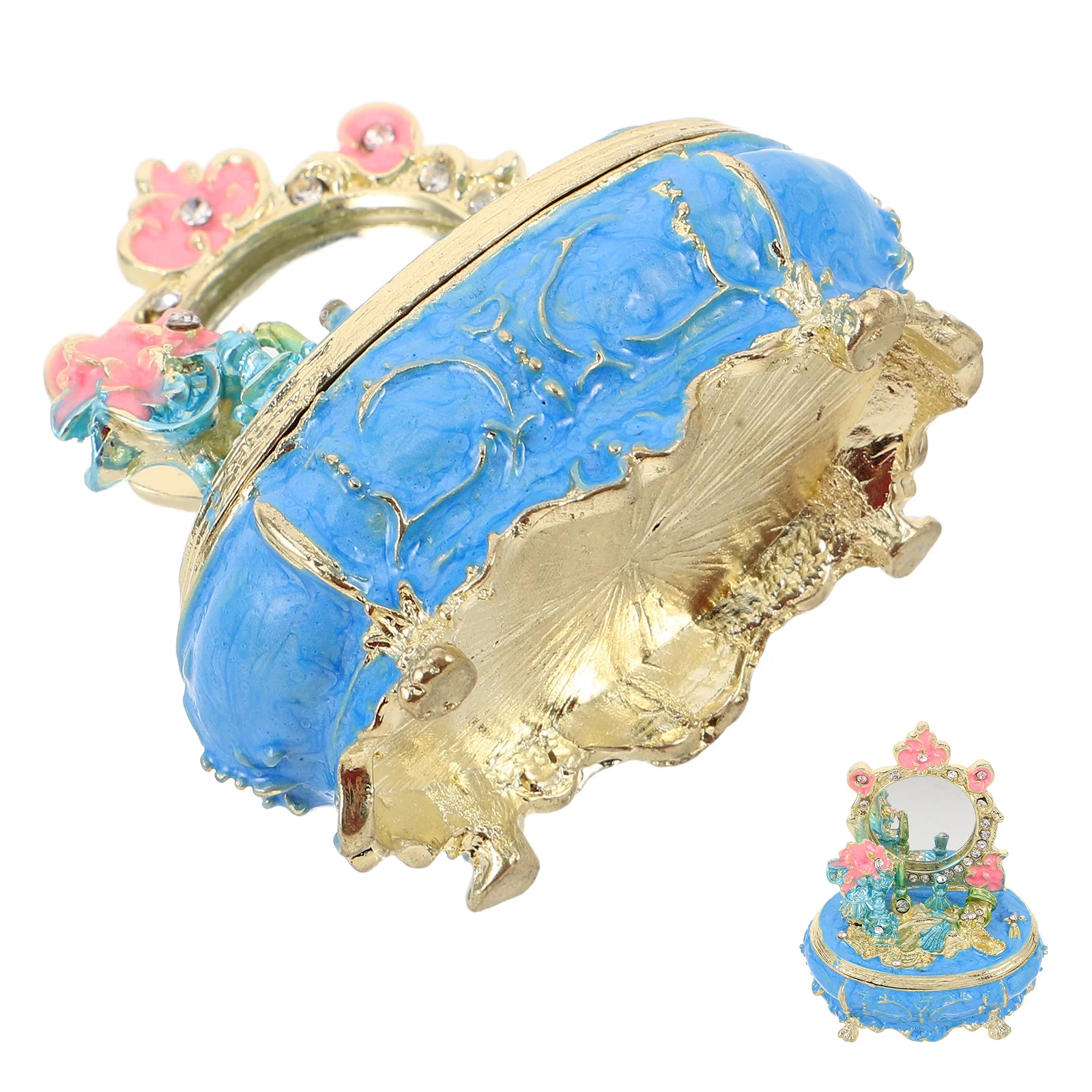 

Enamel Trinket Box Hand Painted Jewelry Organizer For Women Hinged Keepsake Storage Jar Candy Style Dressing Table Decor Wedding