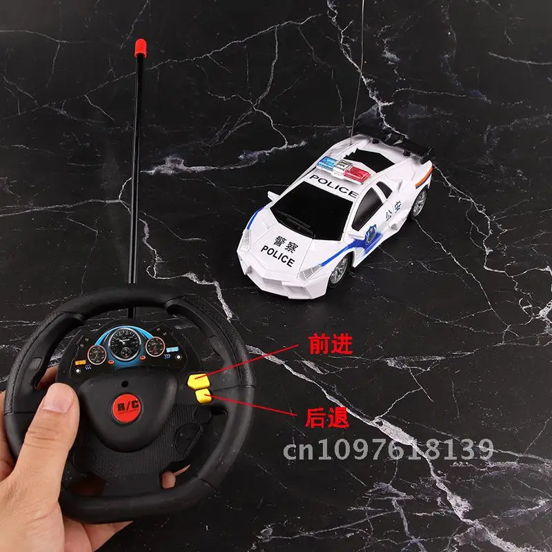 Simulatie afstandsbediening kinderauto politieauto model, tweeweg elektrische afstandsbediening auto speelgoed voor en achter