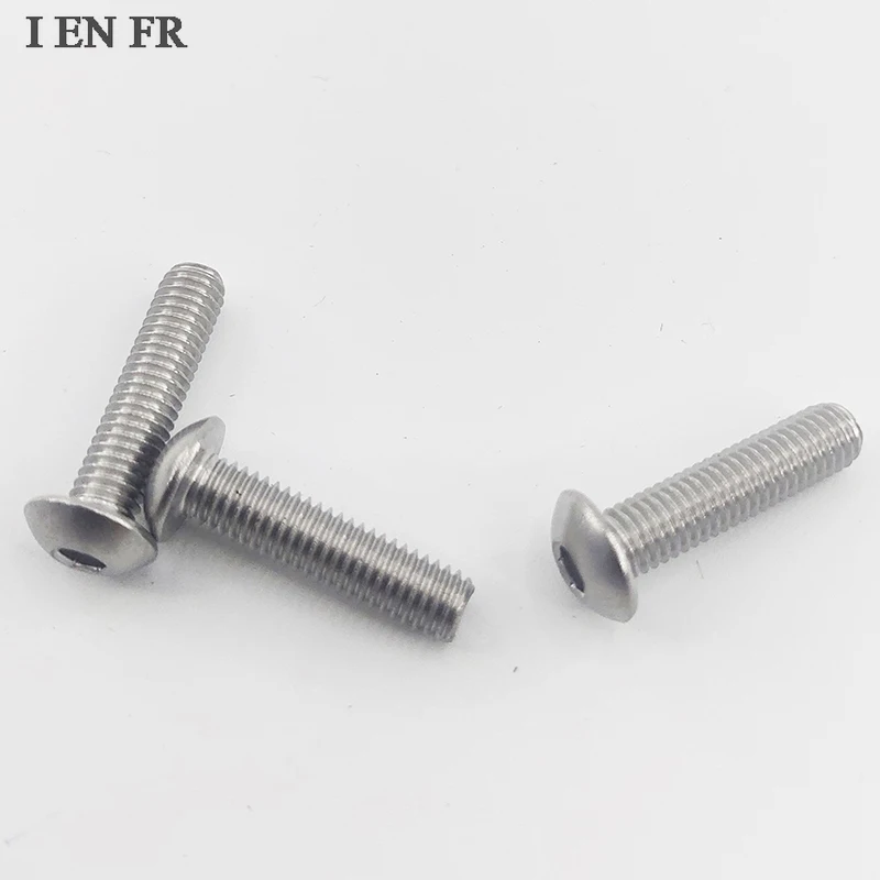 2/5/10/25 peças iso7380 m3 m4 m5 m6 m8 m10 304 A2-70 botão de soquete hexagonal de aço inoxidável parafuso de cabeça redonda l = 6-100mm
