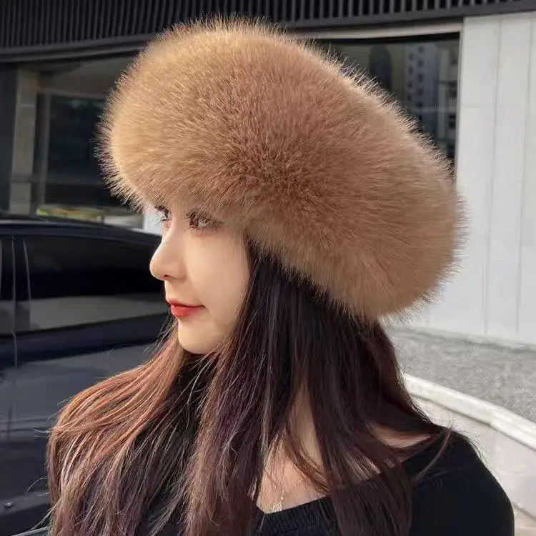 رقيق الفراء قبعة صغيرة للنساء فارغة قمة أفخم صياد قبعة المرأة قبعة الشتاء الدافئة رشاقته الباردة يوم ثلجي Brimless قبعة #4