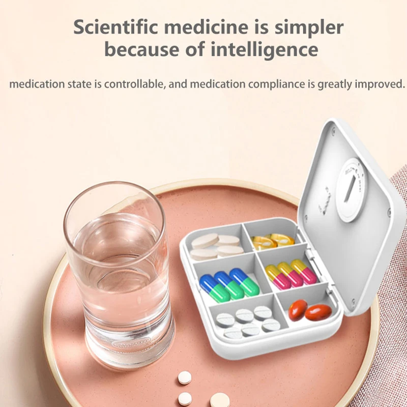 FTOYIN Bluetooth Intelligent Control Smart Pill Case Medicine Dispenser Pill Organizer Medication Reminder Forget Bring Reminder