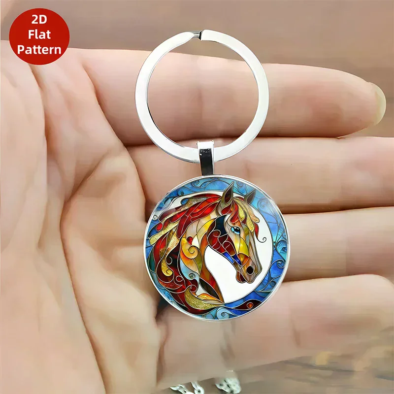 Винтажный-узор-в-виде-головы-лошади-круглая-подвеска-брелок-для-рюкзака-украшение-подарки