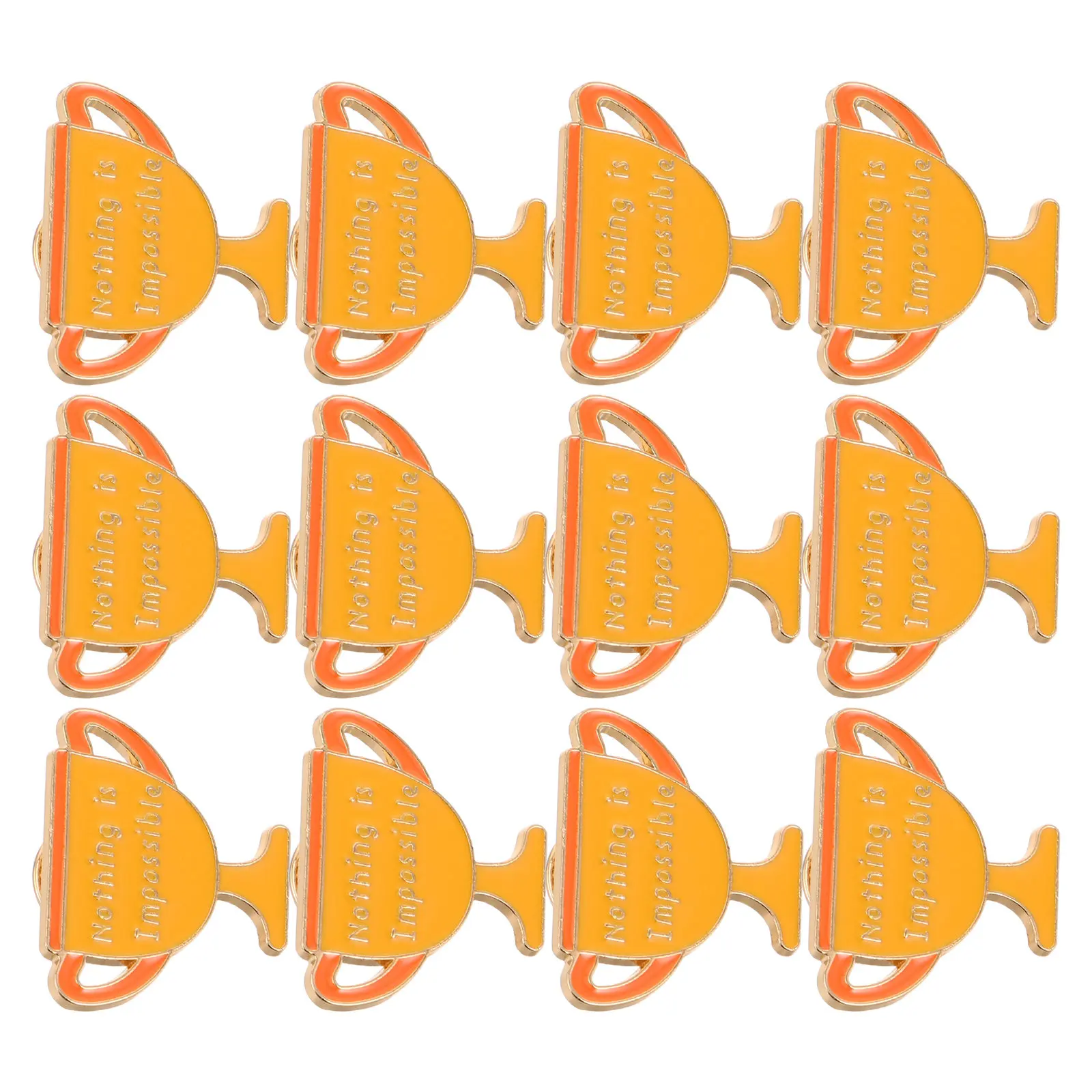 Lot de 12 épingles en émail en forme de trophée, épingles de revers pour récompenses scolaires, cadeau de motivation, broche trophée pour sac à dos et chemise