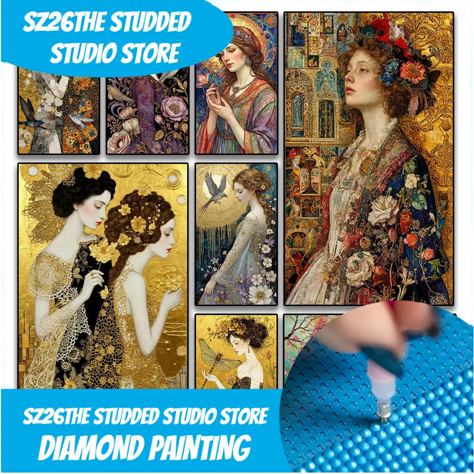 

Sz26Сшитая красота, иллюстрация, вышивка, сделай сам, алмазная живопись, художественный набор, 5D круглые стразы, ручная работа, вышивка крестиком, мозаика для дома