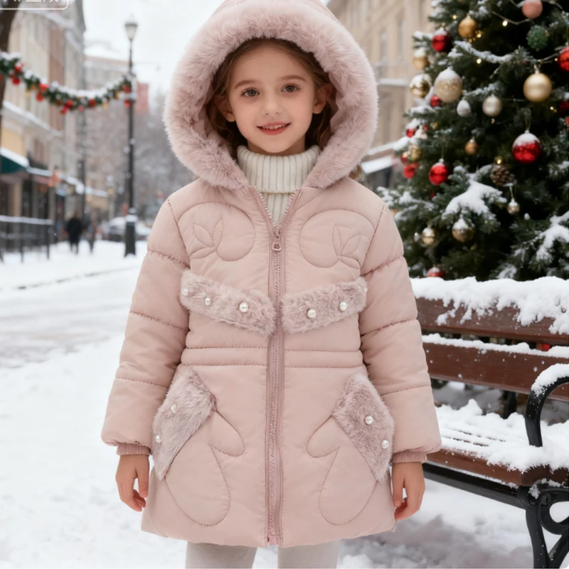 2025 kinder Kleidung Herbst Winter Warm Halten Baby Unten Jacke Mädchen Plüsch Warme Oberbekleidung Kinder Verdicken Winter Jacke Für Mädchen