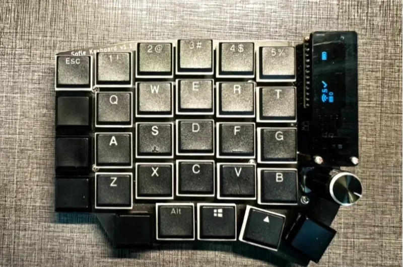 Imagem -03 - Ergodox Split Teclado Personalizado sem Fio Bluetooth Modo Duplo Sofle sem Fio V1.1 Teclado Kailh Pg1350 Quente Plugknob Programável