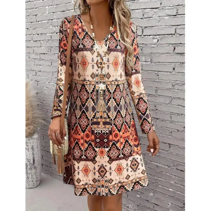 

Full Print Long Sve Women's Dr Casual Sport Suit Set Autumn Season Seven Quarter Sve Cross-Border New Model