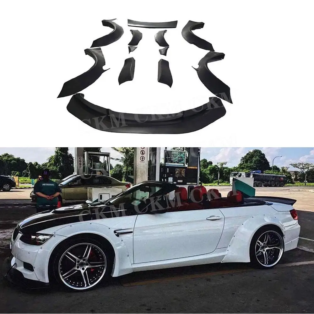 Carbon Fiber Car Wide Body Kits For BMW 3 Series E92 M3 2007-2012 Wheel Arch Fender Flares Decoration Rear Spoiler Accessories