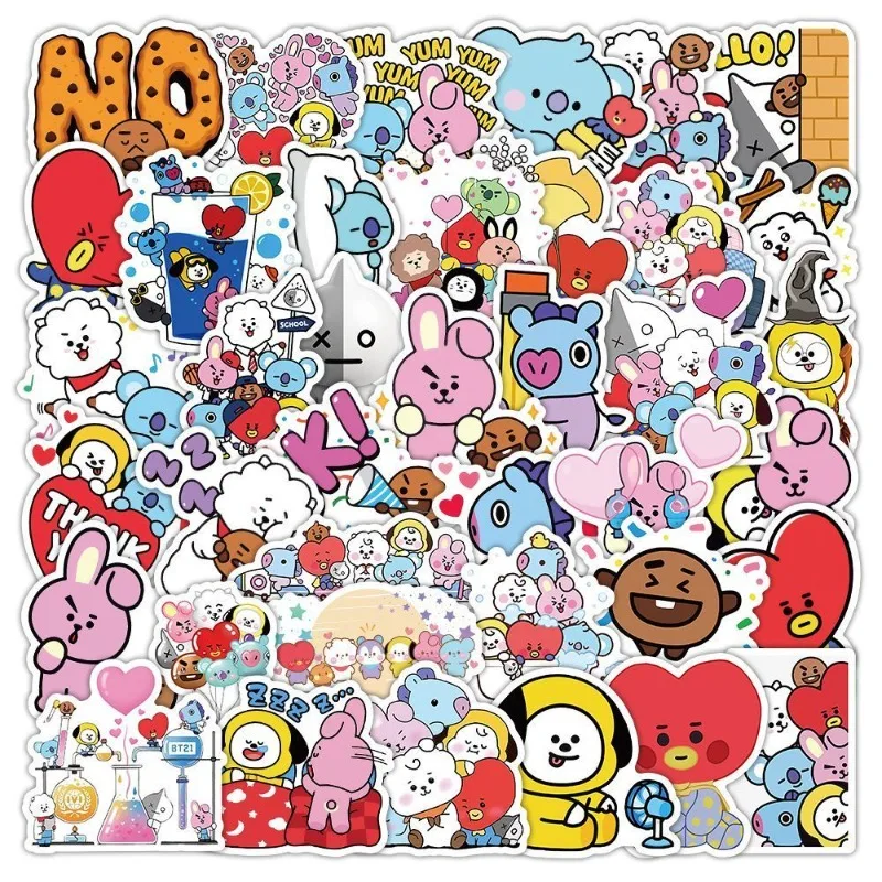 

BT21 K-POP Cartoon Stickers 2026 Cute DIY Sticker Book for Mobile Phone Decoration, Handwriting Journal Cover, Notebook Stickers
