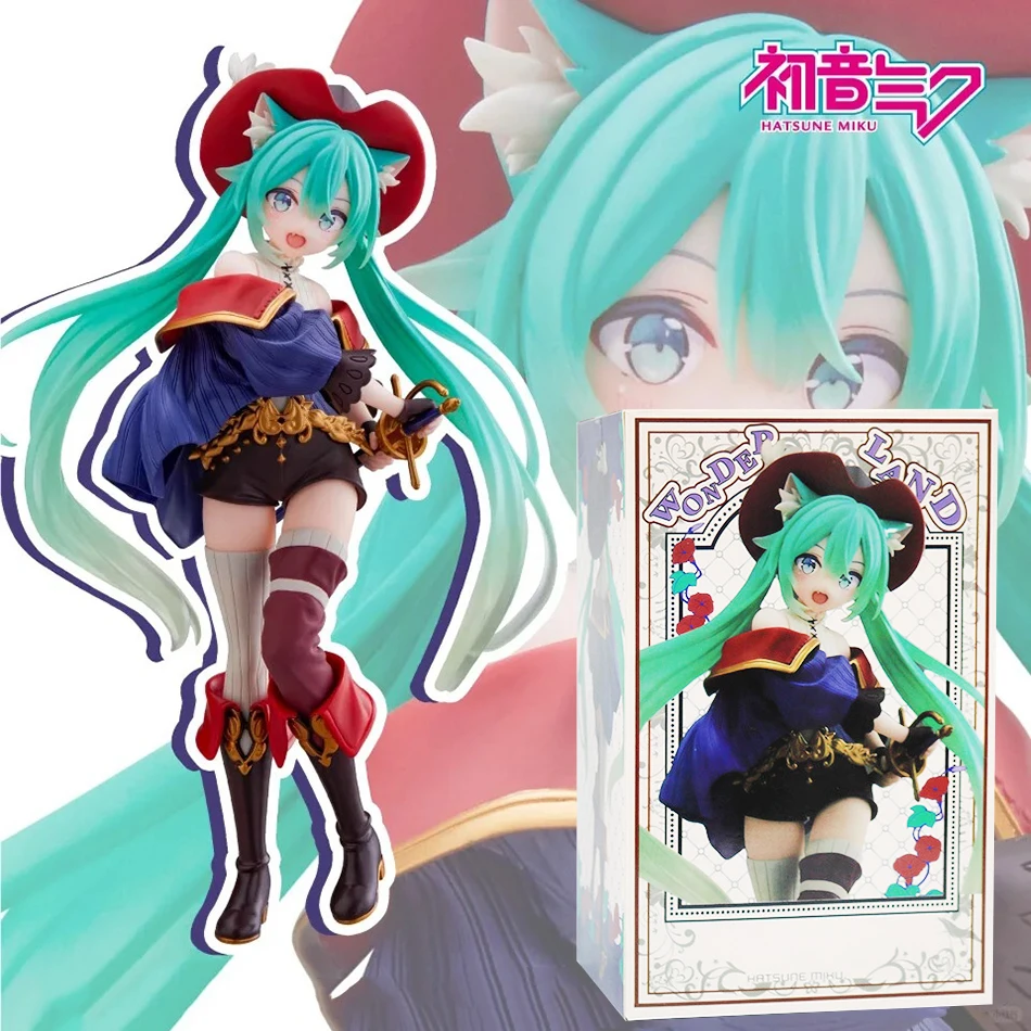 Hatsune Miku Der gestiefelte Kater Märchenwunderland 19cm PVC Actionfigur Anime-Figur Kawaii Mädchen Spielzeug Geschenk für Anime-Fans Schreibtisch