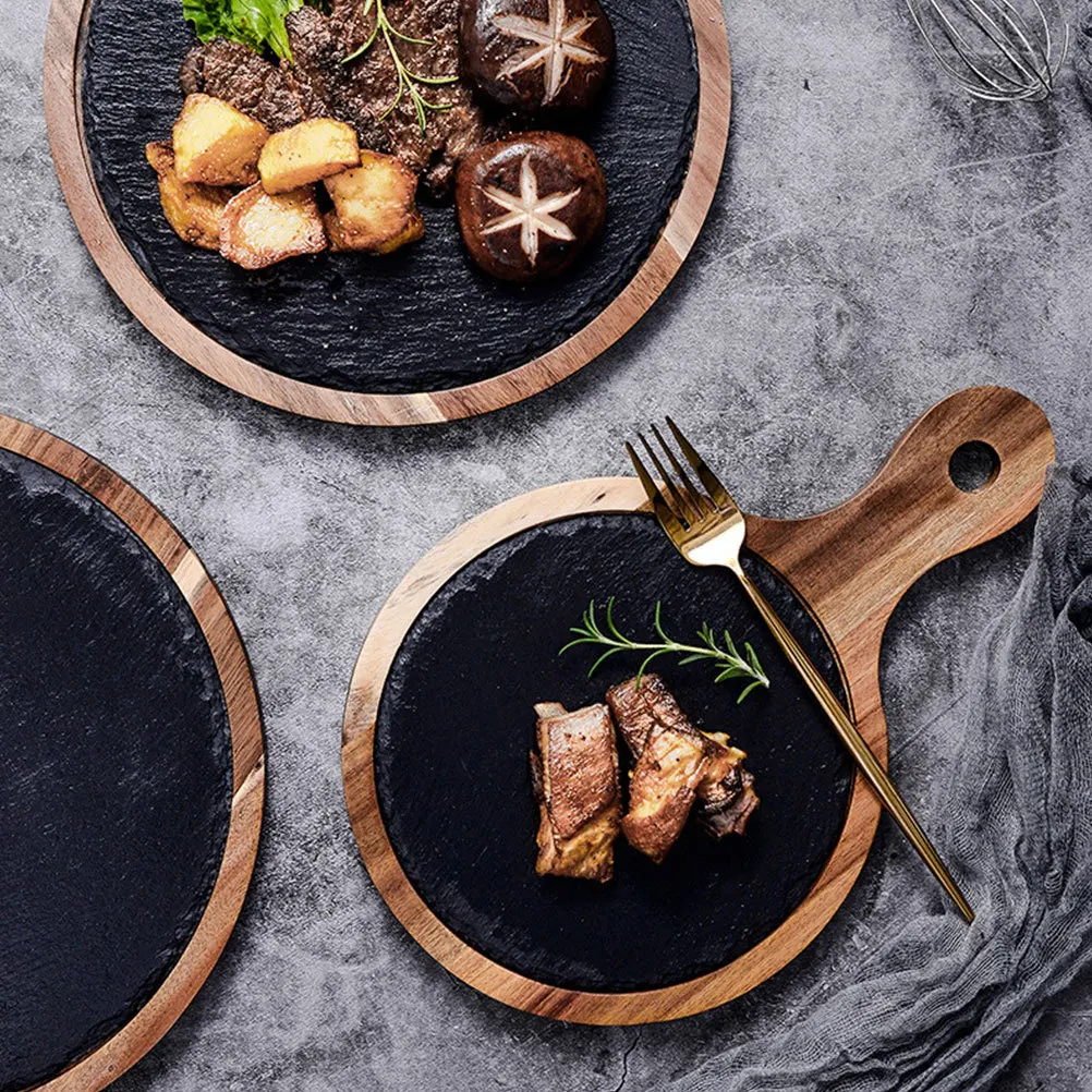 

1Pcs Wooden Tray Light Multi-Purpose Food Storage Tray for Pizza Steak Sushi Bread Western Dinner Coffee Breakfast