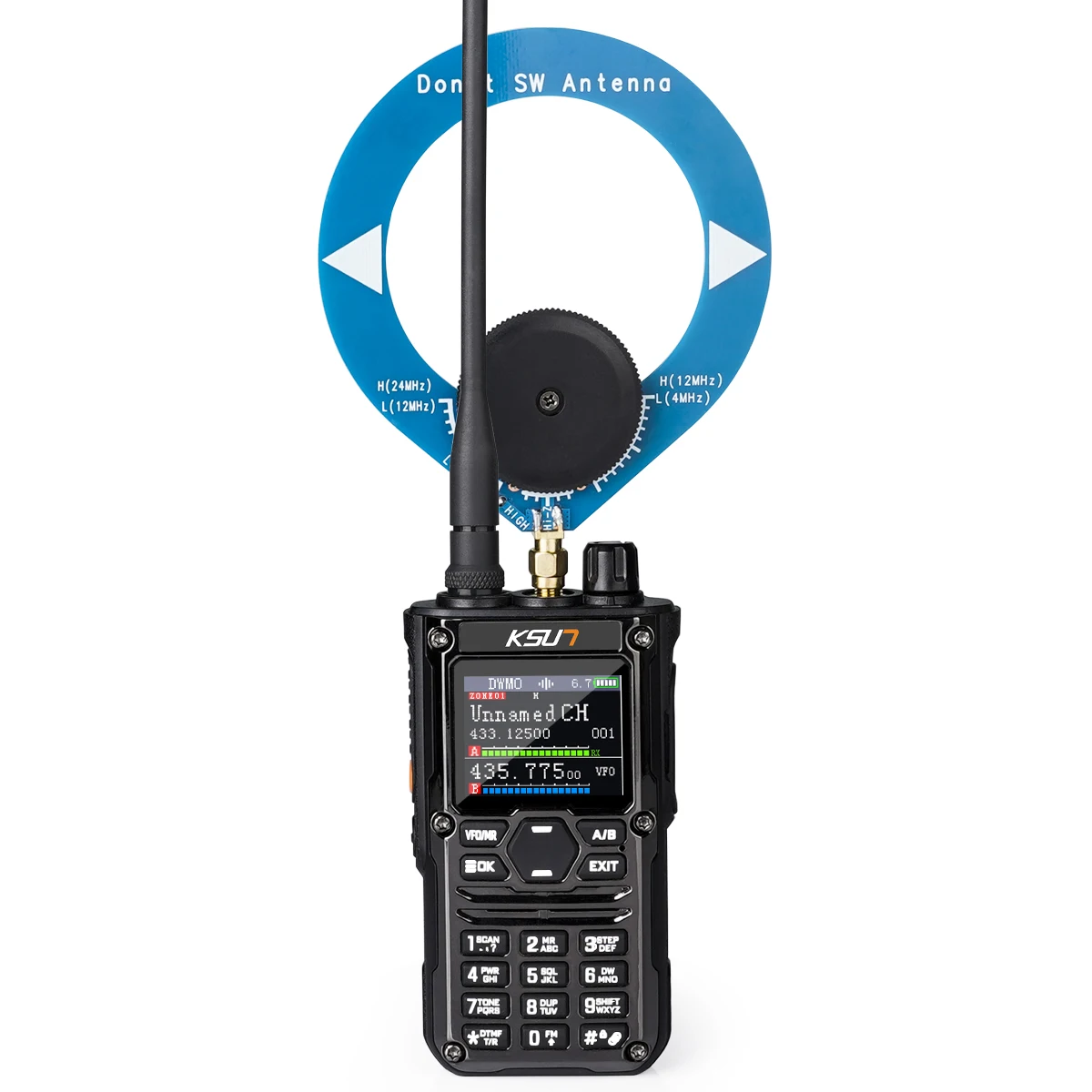 KSUN HF123D UHF VHF Dual HAM Band Radio AM FM NOAA CW SSB HF Shortwave Walkie Talkie 10W Blue-tooth Programming Radio