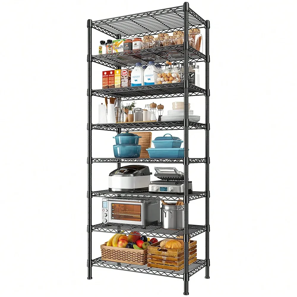 

Garage Shelving Storage Shelf Shelves Tier Storage Shelves Wire Shelving Unit 1500LBS Metal Shelving Adjustablefor Storage Rack
