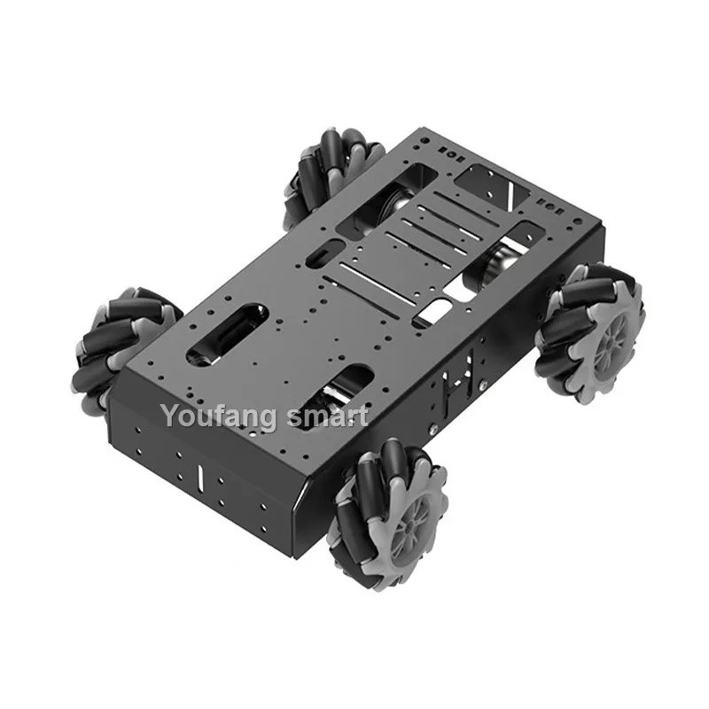 Chasis de Metal para Arduino, Kit de Robot Raspberry Pi, Motor codificador, rueda de 97mm, 10KG de carga, 4WD Omnidirection Mecanum, 12V