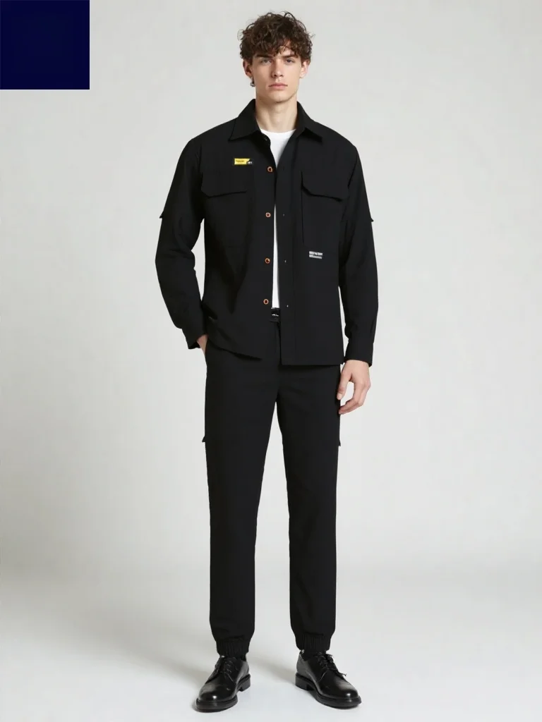 wear-resistant-casual-workwear-set-for-middle-aged-men-long-sleeve-shirt-and-long-pants-multi-pocket-polyester-fiber