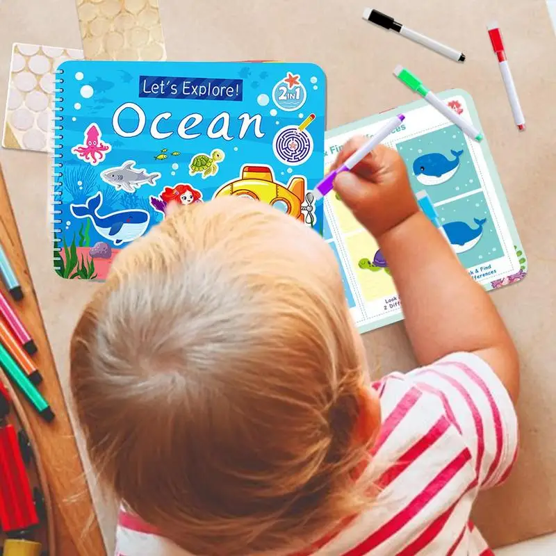 

Travel Busy Book Ocean Themed Busy Book Educational 14 Themes Pre K & Kindergarten Learning Activities Sensory Educational Toys