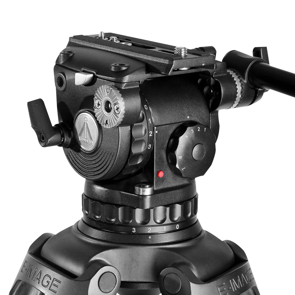 E-IMAGE Eg10c2l Professionele Video Statief Kit Met 100Mm Vloeistofkop En Koolstofvezel Statief