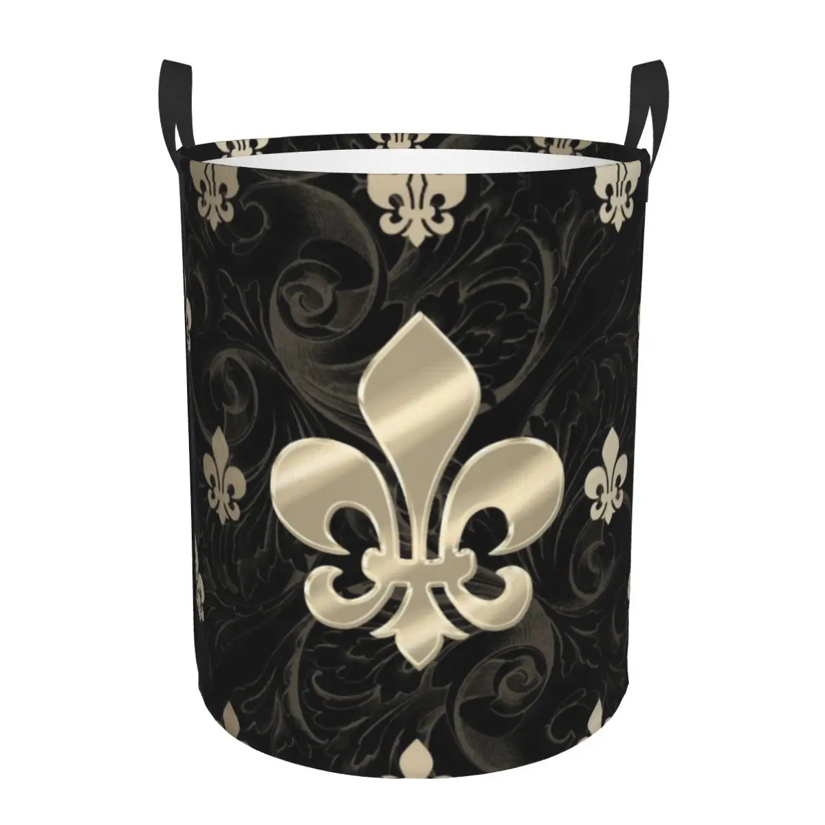 Fleur De Lys Laundry Basket Foldable Lily Flower Clothes Hamper for Baby Kids Toys Storage Bin