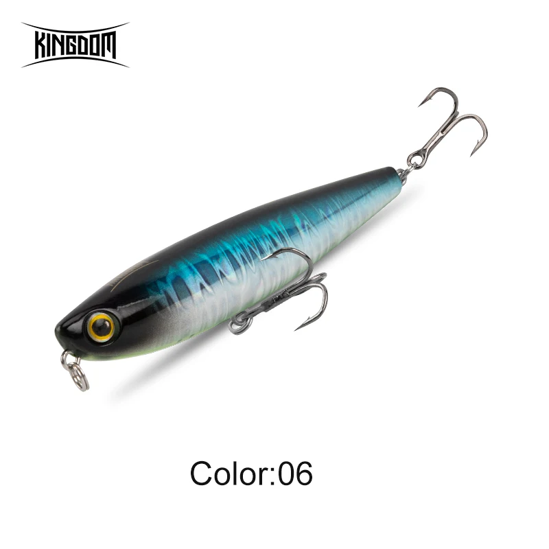 Kingdom Topwater Bleistift-Angelköder, 60 mm, 5,6 g, 90 mm, 11 g, Walking Dog Swimbaits, schwimmende künstliche Hartköder für Barsch, Hecht