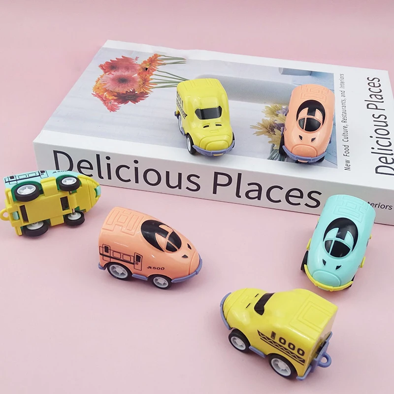 Mini tren extraíble de 5 piezas para niños, juguete de coche de dibujos animados, recompensa de jardín de infantes, rompecabezas divertido, regalo de cumpleaños y vacaciones