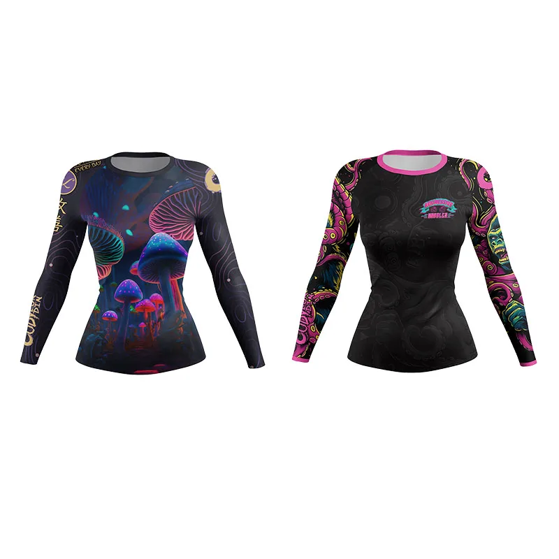 Cody Lundin Running Gym Club Workout Grappling Full Sleeve Blouse Digital Printing MMA Jitsu Rashguard Women's O-Neck Long Tops