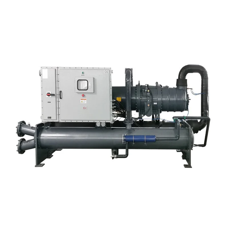 Low-Temperature Explosion-Proof Water-Cooled Screw Chiller, Ice Water Cooling Refrigeration Unit, Industrial Condensing Unit