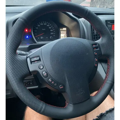 Non-Slip Black Artificial Leather Car Steering Wheel Cover For Nissan QASHQAI X-Trail Nissan NV200 Rogue Steering Wheel Braid