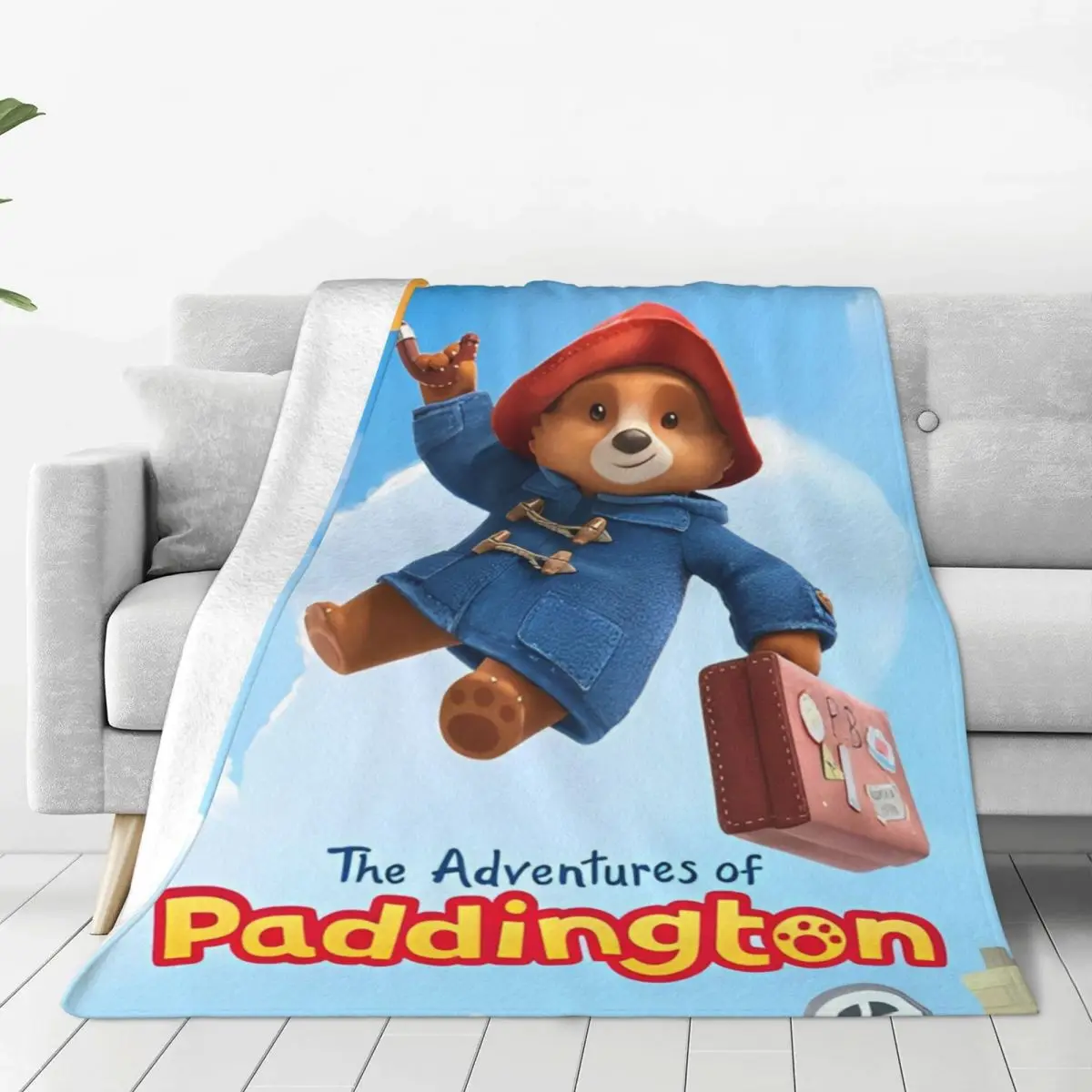 Super Warm Blanket Britain Paddington Brown Bear Throw Blanket Flannel Bedspread For Couch Chair Sofa Bed Novelty Sofa Bed Cover