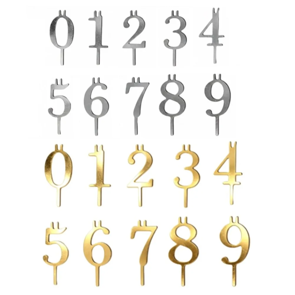 For Special Occasion Gold Silver Birthday Cake Numbers Silver Gold Numerals Elegant Design Long-lasting Material