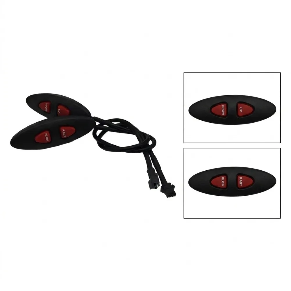 Treadmill Handrail Button Pair for SOLE N110007A Left Right Model 15cm Black Plastic Red Cap Design Wired Board Connectors