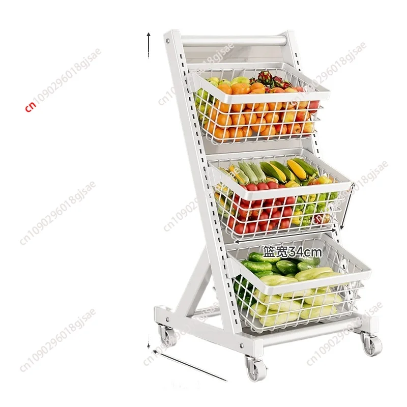 

OLEVO Kitchen Storage Floor To Ceiling Vegetable Storage Basket Strong Load-bearing Capacity 360 Degree Rotation Easy To Use