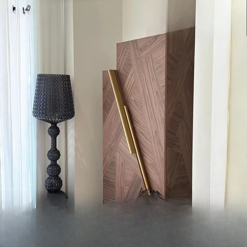 Wine cabinet Light luxury high-end household storage cabinet Modern irregular walnut grain wine cabinet