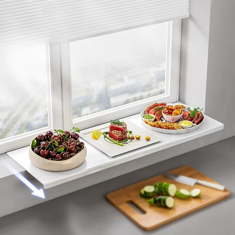 Magnetic No Drill Windowsill Extender Countertop Extension Shelf Strong Load Bearing Corner Wide Board Kitchen Organizer
