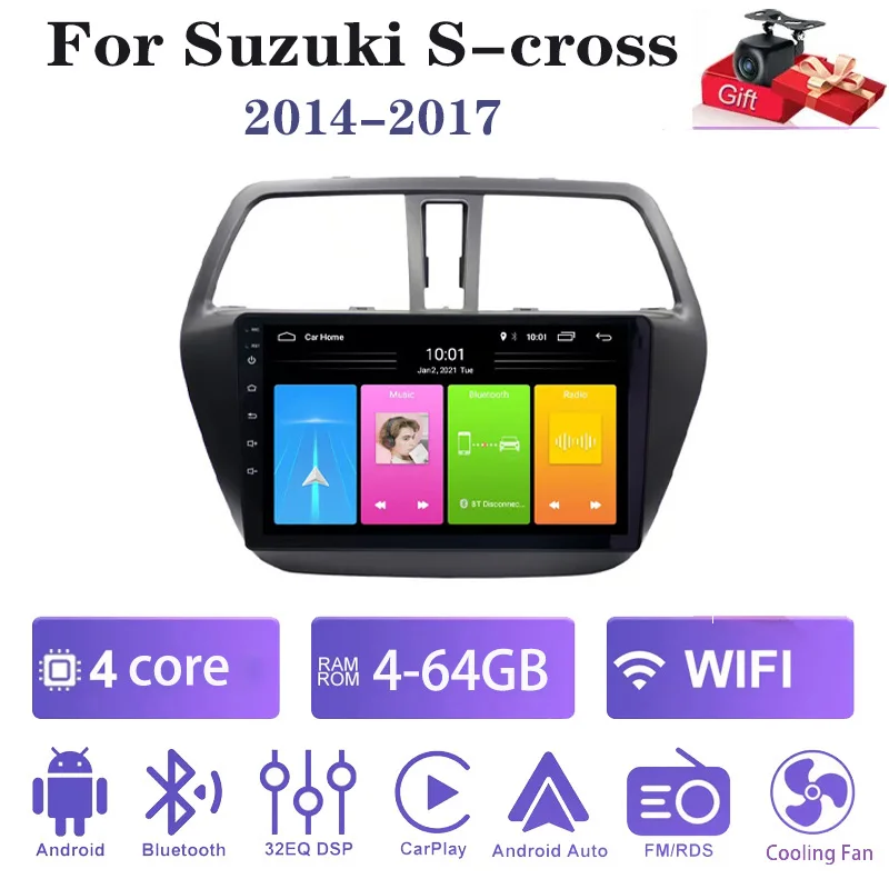 

9 Inch Wireless Car Radio For Suzuki S-cross 2014-2017 CarPlay Android Auto Touch Screen Car Stereo with Backup Camera GPS WIF