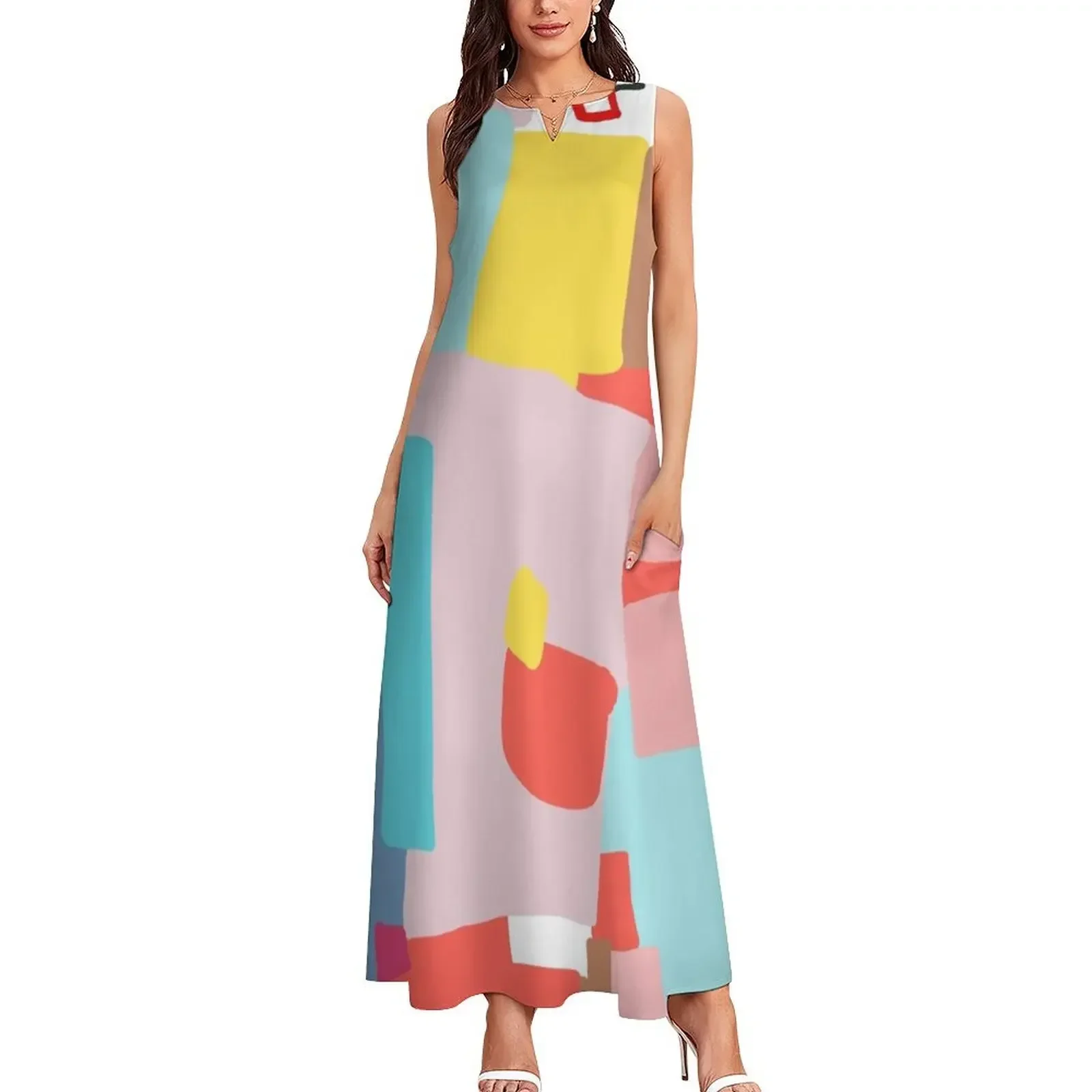 نوافذ القدرة # مجردة الفن # اللوحة فستان طويل ملابس امرأة فساتين نسائية فساتين نسائية فستان #2