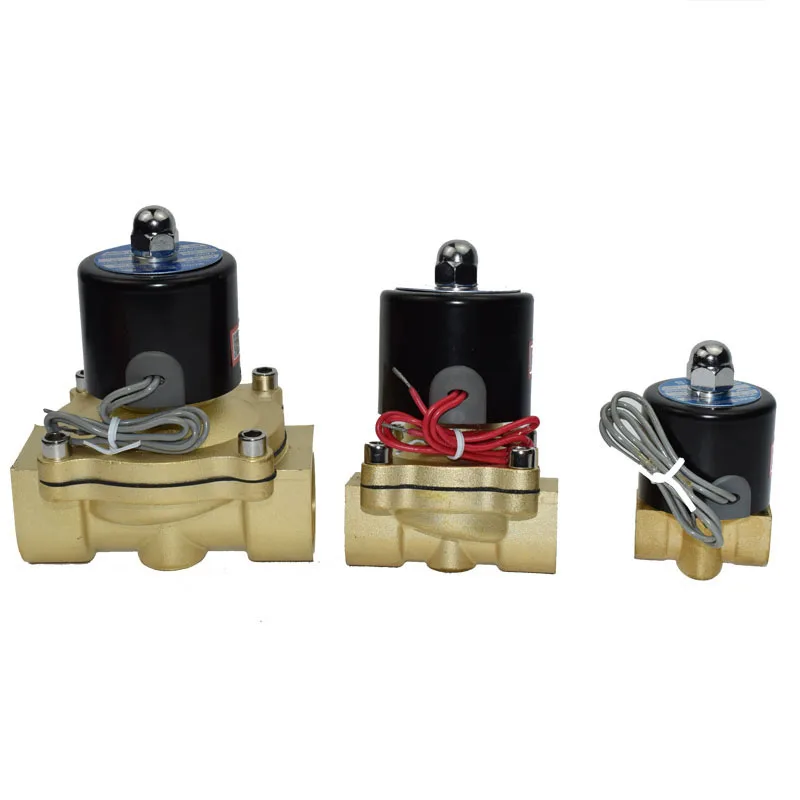 12VDC 24VDC صمام الملف اللولبي النحاسي المغلق عادة صمام الهواء الكهربائي