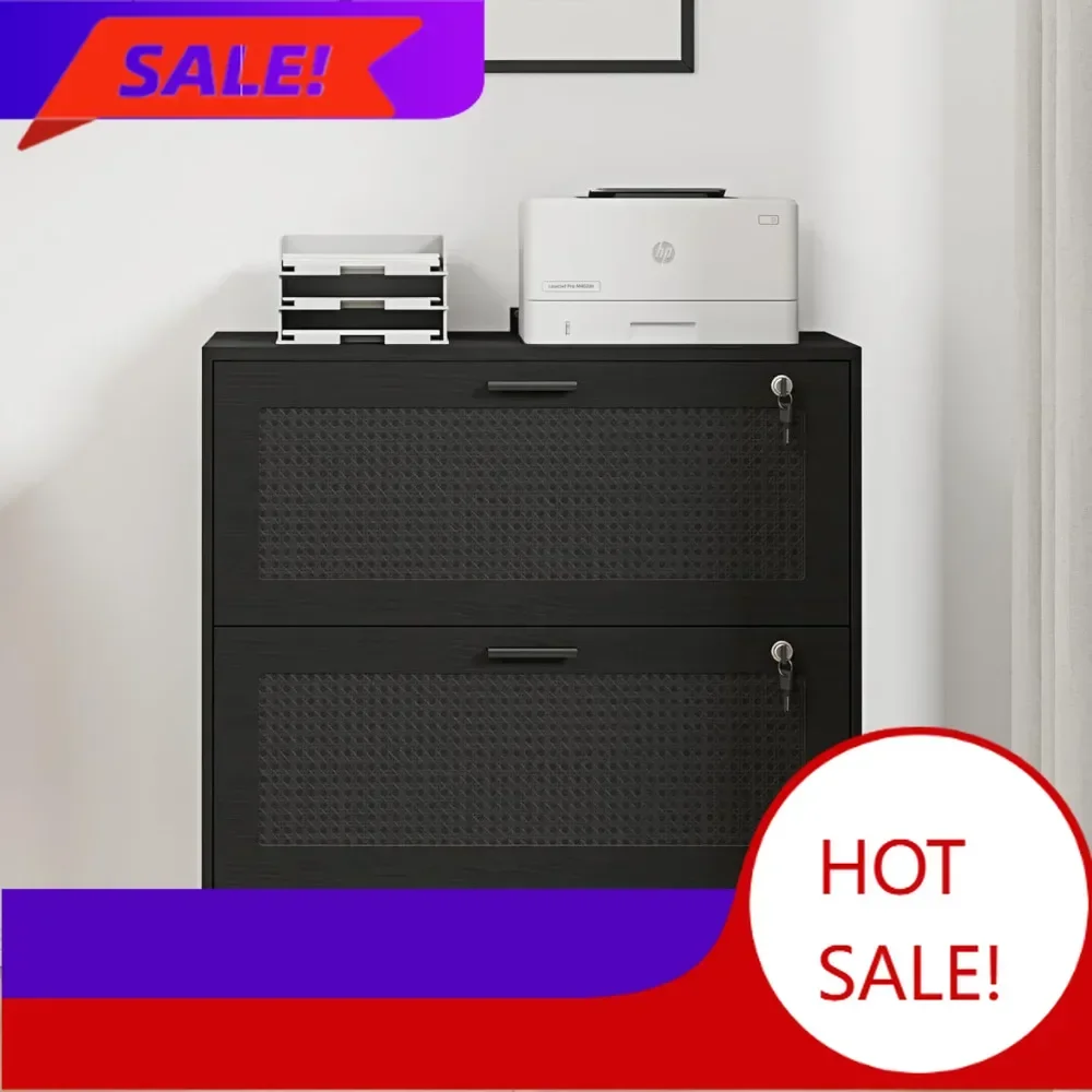 BestsellerBestsellerBestseller[Discounted Price!]2 drawer file cabinet, lateral file cabinet with lock, rattan wood filing organ