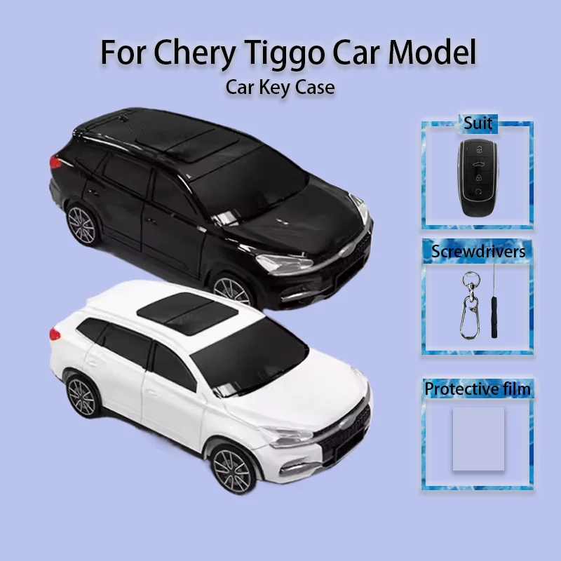 For Chery Tiggo 8 Key Cover Case Car Model Key Case Remote Control Key Holder Chain Accessories Creative Buckle Surprise Gift