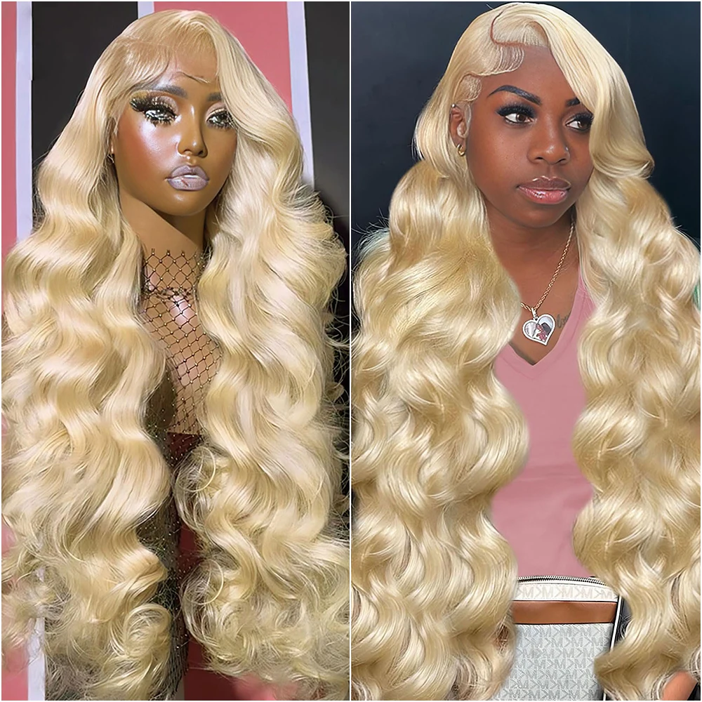 

30 40 Inch 613 Blonde 13x6 HD Lace Frontal Wig Body Wave Pre Plucked Brazilian 13x4 Transparen HD Lace Wig For Women 200 Density