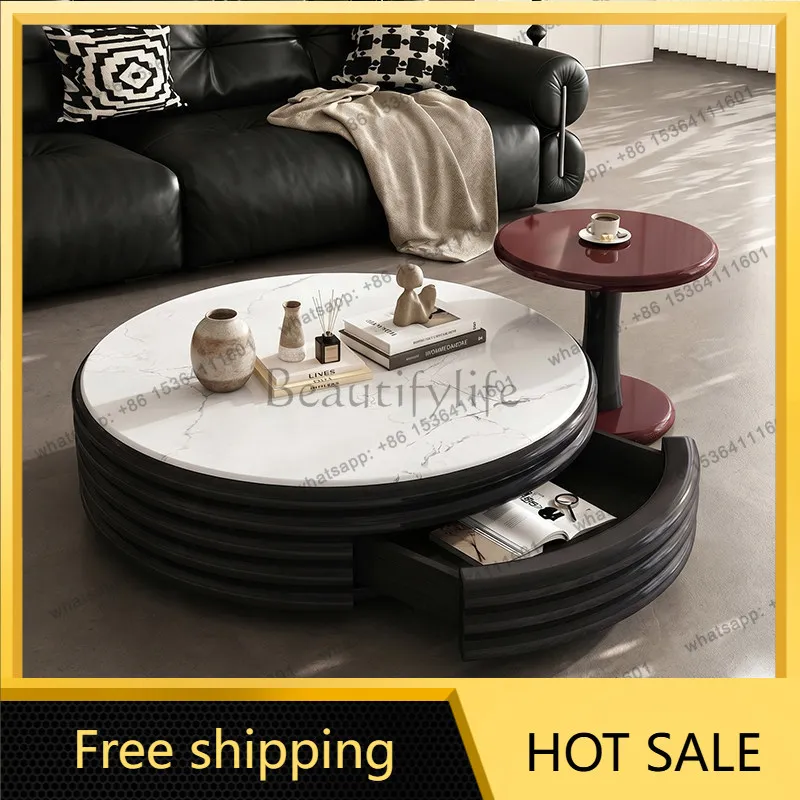 PG coffee table: modern minimalist style, high-end light luxury, premium feel for home living room, small art tea table