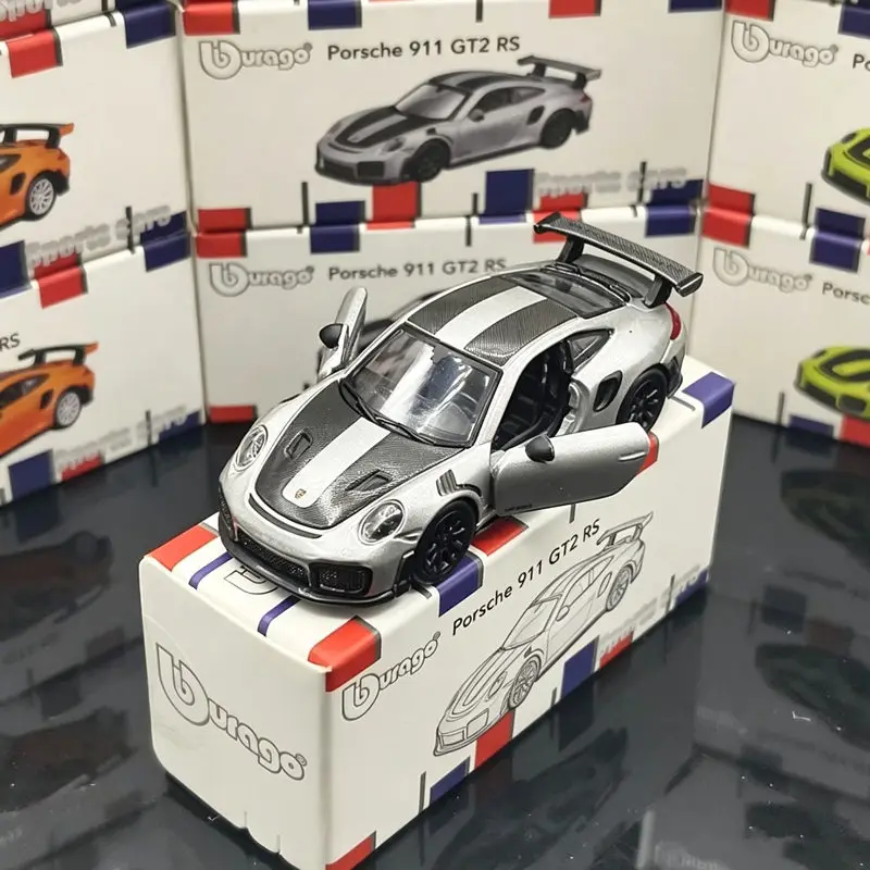 bburago-1-64-porsche-911-gt2-rs-modelo-de-carro-esportivo-em-liga-metalica-veiculo-de-corrida-de-pista-em-metal-colecao-de-simulacao-presente