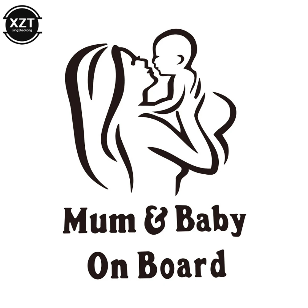 18*12cm Car Sticker 3D MUM And Baby On Board Reflective Laser Vinyl Car Sticker Motorcyc Styling Black Silve view 5